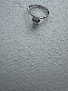 Fissen Pear Cut Cubic Zirconia Solitaire Ring in Sterling Silver